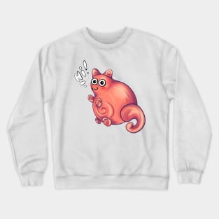 Cat says hi Crewneck Sweatshirt